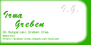 irma greben business card